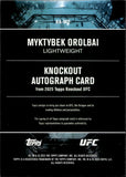 2025 Myktybek Orolbai Topps Knockout UFC AUTO 198/299 AUTOGRAPH #KA-MO Lightweight