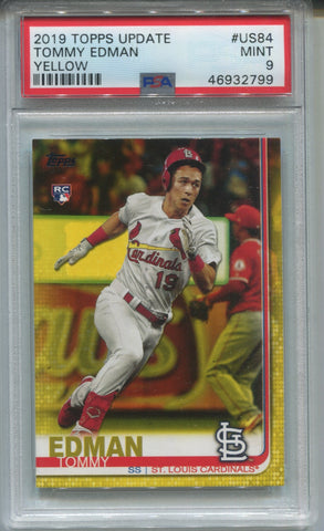 2019 Tommy Edman Topps Update YELLOW ROOKIE RC PSA 9 #US84 St. Louis Cardinals 2799