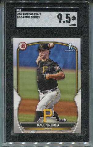2023 Paul Skenes Bowman PROSPECT 1ST BOWMAN SGC 9.5 #BP-14 Pittsburgh Pirates 1150