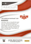 2023 "The American Nightmare" Cody Rhodes Panini Immaculate RUBY RED 19/25 #28 Monday Night Raw