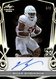 2023 Bijan Robinson Leaf Trinity BLACK ROOKIE AUTO 1/1 ONE OF ONE AUTOGRAPH RC #BA-BR1 Atlanta Falcons