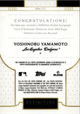 2024 Yoshinobu Yamamoto Topps Definitive ROOKIE AUTO 33/50 AUTOGRAPH #DRA-YY2 Los Angeles Dodgers