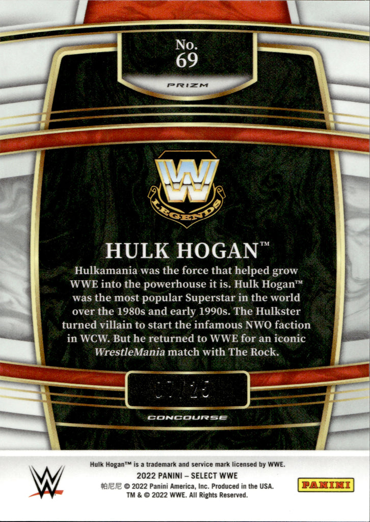 2022 Hulk Hogan Panini Select WWE CONCOURSE LEVEL TIE DYE 07/25 #69 WW