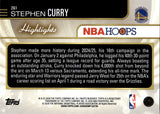 2025-26 Stephen Curry Topps NBA Hoops GOLD LIGHT BURST HIGHLIGHTS 09/50 #261 Golden State Warriors