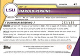 2023 Herald Perkins Bowman University Chrome 1ST BOWMAN REFRACTOR AUTO 283/499 AUTOGRAPH #41 LSA Tigers