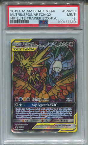 2019 Moltres & Zapdos & Articuno P.M. SM BLACK STAR PROMO HIDDEN FATES ELITE TRAINER BOX ETB FULL ART PSA 9 #SM210 2340