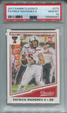 2017 Patrick Mahomes II Panini Classics ROOKIE RC PSA 10 #274 Kansas City Chiefs 5087