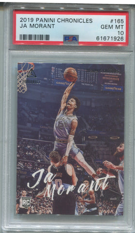 2019-20 Ja Morant Panini Chronicles ROOKIE RC PSA 10 #165 Memphis Grizzlies 1926
