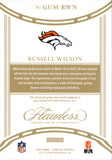 2025 Russell Wilson Panini Flawless HOLO SILVER DUAL PATCH 20/25 RELIC #GUM-RWN Denver Broncos