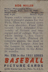 1951 Bob Miller Bowman #220 Philadelphia Phillies BV $20