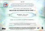 2019 Rowdy Tellez Topps Inception ROOKIE PATCH AUTO 077/199 AUTOGRAPH RC #IAP-RT Toronto Blue Jays