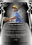 2023 Adrian Santana Leaf Trinity ROOKIE PURPLE FOIL AUTO 06/10 AUTOGRAPH #BA-AS2 Tampa Bay Rays