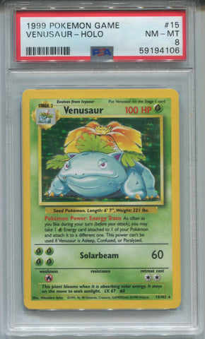 1999 Venusaur Pokemon Game HOLO PSA 8 #15 4106