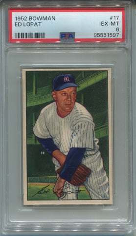 1952 Ed Lopat Bowman PSA 6 #17 New York Yankees 1597