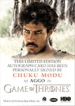 2020 Chuku Modu as Aggo Rittenhouse Game of Thrones The Complete Series FULL BLEED AUTO AUTOGRAPH #_CHMO