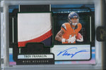 2024 Troy Franklin Panini One GREEN ROOKIE FRANCHISE FUTURE FABRICS JUMBO PATCH AUTO 04/25 AUTOGRAPH RELIC RC #84 Denver Broncos