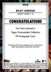2023 Riley Greene Topps Transcendent VIP ROOKIE AUTO 02/23 AUTOGRAPH RC #VIPA-RG Detroit Tigers