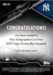 2020 Luke Voit Topps Chrome Black REFRACTOR AUTO 020/150 AUTOGRAPH #CBA-LV New York Yankees