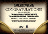 2023 Ken Griffey Jr. Topps Series 2 CROWNING ACHIEVEMENTS COMMEMORATIVE PATCH #CA-KG Seattle Mariners HOF