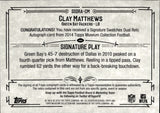2014 Clay Matthews Topps Museum Collection DUAL JERSEY AUTO 42/50 AUTOGRAPH RELIC #SSDRA-CM Green Bay Packers