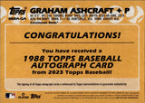 2023 Graham Ashcraft Topps ROOKIE 1988 DESIGN AUTO AUTOGRAPH RC #88BA-GA Cincinnati Reds