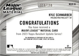 2023 Kyle Schwarber Topps Update RED MAJOR LEAGUE MATERIAL JERSEY 119/199 RELIC #MLM-KS Philadelphia Phillies