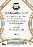 2018 The Godfather Topps WWE Legends BLUE AUTO 16/25 AUTOGRAPH #A-TG WWE Legend