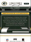 2006 A.J. Hawk Playoff Absolute ROOKIE TRIPLE JERSEY AUTO 062/100 AUTOGRAPH RELIC #275 Green Bay Packers