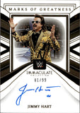 2023 Jimmy Hart Auto Autograph Panini Immaculate Collection WWE Marks of Greatness 81/99 #MG-JHT WWE Legends