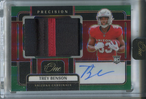 2024 Trey Benson Panini One GREEN PRECISION ROOKIE JUMBO PATCH AUTO 32/40 AUTOGRAPH RELIC #318 Arizona Cardinals