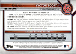 2022 Victor Scott II Bowman Chrome Draft 1ST BOWMAN BLUE REFRACTOR AUTO 059/150 AUTOGRAPH #CDAVS St. Louis Cardinals