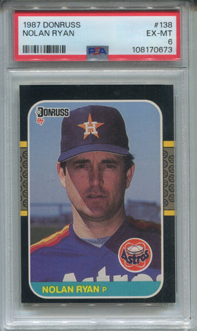 1987 Nolan Ryan Donruss PSA 6 #138 Houston Astros HOF 0673