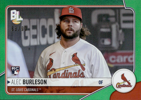 2023 Alec Burleson Topps Big League GREEN FOIL ROOKIE 68/99 RC #WR-51 St. Louis Cardinals