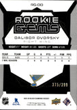 2025-26 Dalibor Dvorsky Upper Deck Black Diamond ROOKIE GEMS 375/399 RC #RG-DD St. Louis Blues