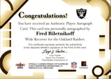 2001 Fred Biletnikoff Fleer Greats of the Game AUTO AUTOGRAPH #NA Oakland Raiders HOF