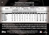 2025 Thomas Saggese Topps Chrome Black BLUE REFRACTOR ROOKIE 011/150 RC #32 St. Louis Cardinals