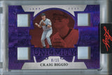 2025 Craig Biggio Leaf Spectacular PURPLE FOIL UNI4MITY QUAD JERSEY 08/15 RELIC #U-26 Houston Astros HOF