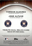 2025 Yordan Alvarez Jose Altuve Topps Tribute DUAL JERSEY 037/150 RELIC #TPDR-AA Houston Astros