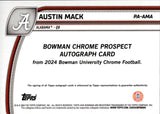 2024 Austin Mack Bowman University Chrome 1ST BOWMAN PINK REFRACTOR AUTO 063/150 AUTOGRAPH #PA-AMA Alabama Crimson Tide