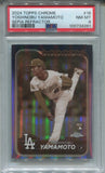 2024 Yoshinobu Yamamoto Topps Chrome ROOKIE SEPIA REFRACTOR PSA 8 #18 Los Angeles Dodgers 4281