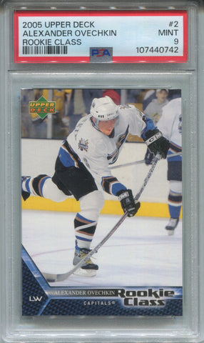 2005-06 Alexander Ovechkin Upper Deck ROOKIE CLASS RC PSA 9 #2 Washington Capitals 0742