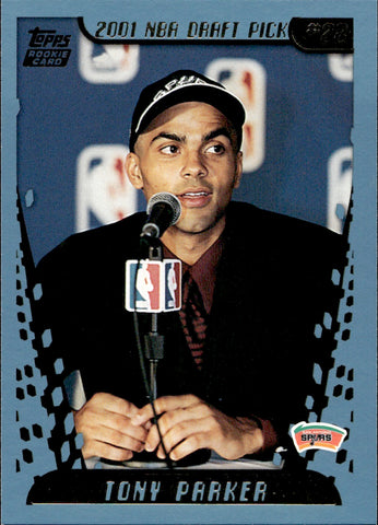 2001-02 Tony Parker Topps ROOKIE RC #247 San Antonio Spurs HOF