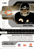 2007 Walter Payton Leaf Limited GAME WORN JERSEY 040/100 RELIC #198 Chicago Bears HOF