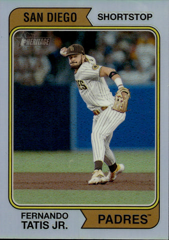 2023 Fernando Tatis Jr. Topps Heritage CHROME REFRACTOR 387/574 San Diego Padres #24