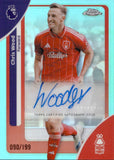 2025-26 Chris Wood Autograph Topps Chrome Premier League #CA-CW 90/199 AQUA REFRACTOR AUTO NOTTINGHAM FOREST