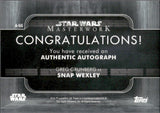 2020 Greg Grunberg as Snap Wexley Autograph Topps Star Wars Masterwork #A-GG AUTO