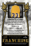 2024 Kareem Abdul-Jabbar Leaf In the Game Used THE FRANCHISE TRIPLE JERSEY 2/8 Los Angeles Lakers #TF-KA1