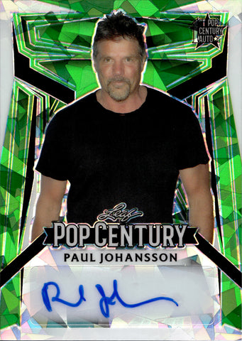 2023 Paul Johansson Leaf Pop Century Metal GREEN CRYSTAL AUTO 2/7 AUTOGRAPH #BA-PJ1 Highlander