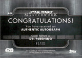 2020 Omid Abtahi as Dr. Pershing Autograph Topps Star Wars Masterwork #A-OA 41/99 BLUE FOIL AUTO