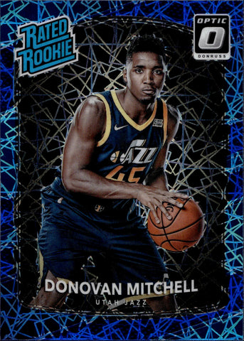 2017-18 Donovan Mitchell Panini Optic BLUE VELOCITY ROOKIE Utah Jazz #188